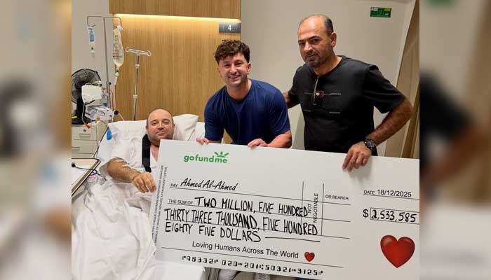 Australia’s ‘Bondi hero’ handed $1.65m collected from fundraising