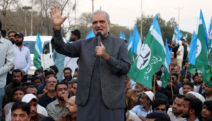 JI stages sit-ins against e-challans, damaged roads in Karachi today