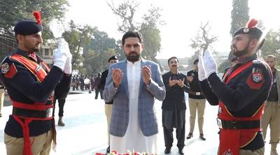 Afridi hands over modern weapons, security gadgets to KP police force