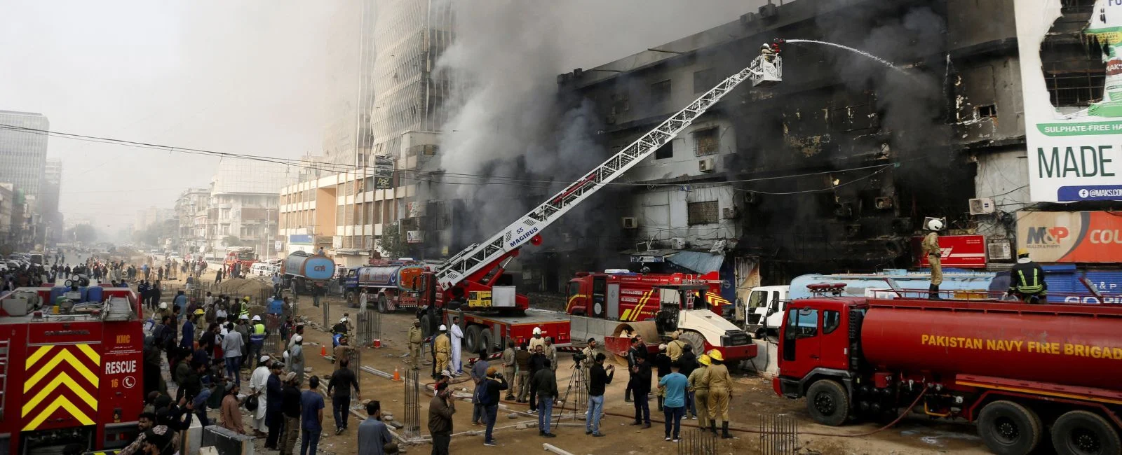 In pictures: Smoke, rubble and grief after Gul Plaza blaze