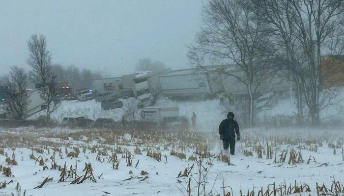 Snowstorm leaves dozens injured in US pile-up