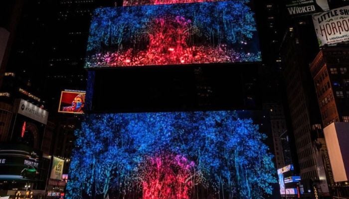 Pakistani artist’s hand-painted animation lights up Times Square