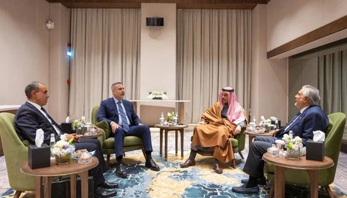 Saudi Arabia, Turkiye, Egypt foreign ministers in Pakistan to ease Mideast tensions