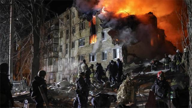 Russian strike on Kharkiv apartment block kills ten, several others injured